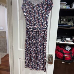 Boden Blue and Pink Casual Scoop Neck Sundress